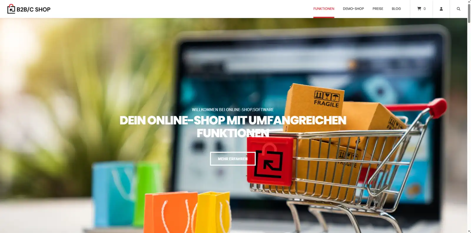 ONLINE-SHOP.SOFTWARE Startbereich